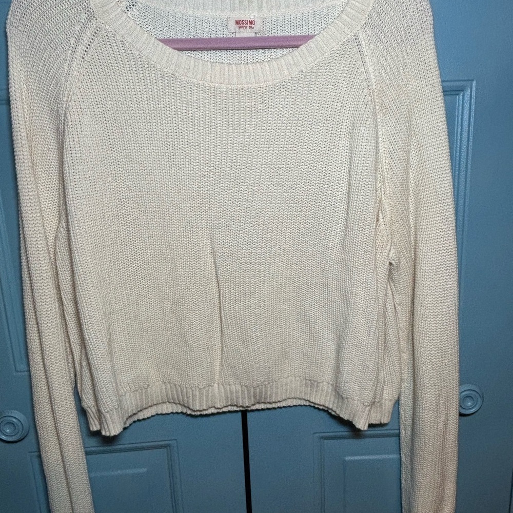 Mossimo Supply Co. Cream Crew Neck Sweater